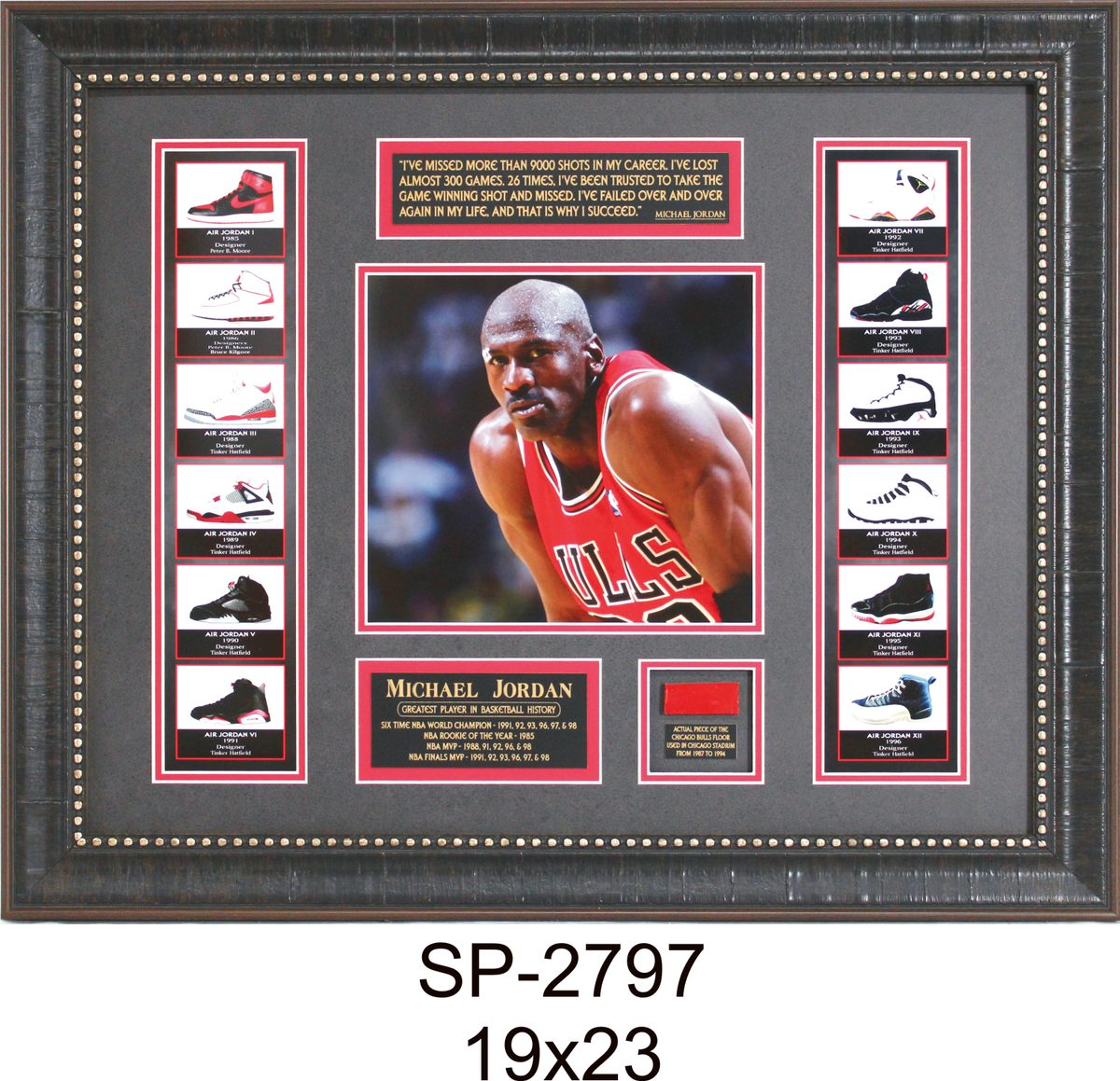 Michael Jordan with Game-Used Court
